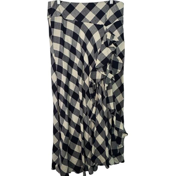 Lauren by Ralph Lauren Dresses & Skirts - LAUREN RALPH LAUREN PLAID Long Skirt Size 8 Navy & Ivory Full & Valance
